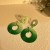 occidental style handmade gradual change color exaggerating earrings  fashion geometry Round Earring woman