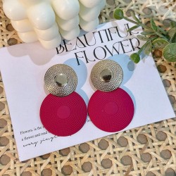 occidental styleikok same style fashion trend geometry Round earrings  handmad..