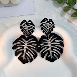  summer day wind hollow leaves earrings fashion creative all-Purpose personali..