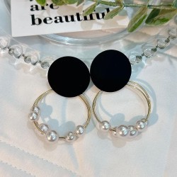 occidental style exaggeratingins geometry Round earrings  samll Double surface..