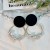 occidental style exaggeratingins geometry Round earrings  samll Double surface circle circle Pearl fashi