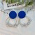 occidental style exaggeratingins geometry Round earrings  samll Double surface circle circle Pearl fashi