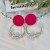 occidental style exaggeratingins geometry Round earrings  samll Double surface circle circle Pearl fashi