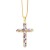 occidental style retro cross necklace personality fashion embed color zircon cross pendantnkn