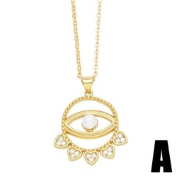  occidental style heart-shaped eyes necklace woman fashion brief eyes necklace..