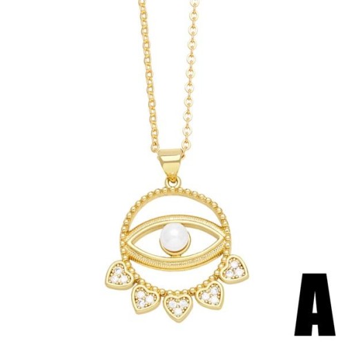  occidental style heart-shaped eyes necklace woman fashion brief eyes necklacenkn