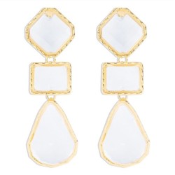 E occidental style exaggerating color drop long style earring  retro wind geom..