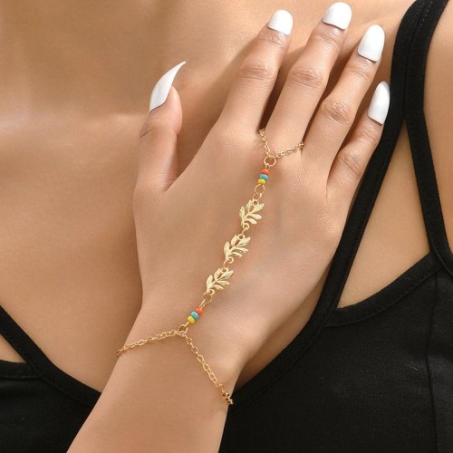 occidental style trend personality beads leaves chain woman  creativeins wind bracelet