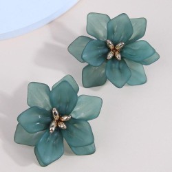 fashion  concise sweet wind three-dimensional big flowers temperament ear stud