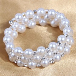  fashion concise all-Purpose Rhinestone Pearl temperament woman bangle
