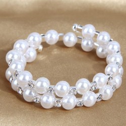  fashion concise all-Purpose Rhinestone Pearl temperament woman bangle