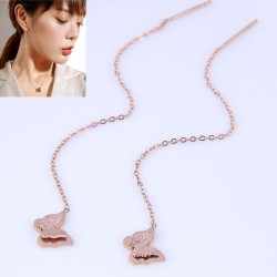 fashion sweetOL titanium steel butterfly personality woman earring