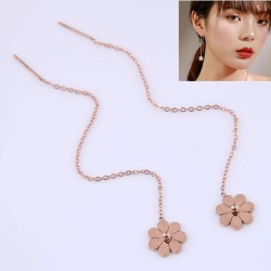 fashion sweetOL titanium steel chrysanthemum personality woman earring