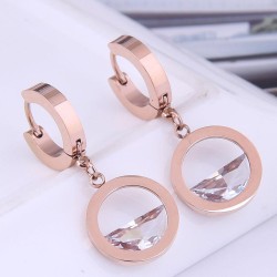 fashion sweetOL concise circle titanium steel personality temperament woman bu..