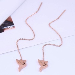 fashion sweetOL titanium steel fox personality woman earring