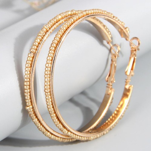 fashion concise beads temperament personality woman buckle circle