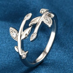 fashion bronze sweetOL concise leaves embed Zirconium personality woman openin..