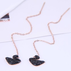 fashion sweetOL titanium steel black swan personality woman earring