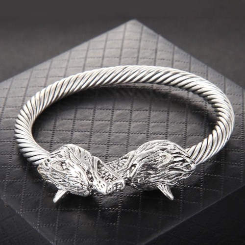 fashion retro concise leopard head opening man bangle