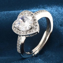 fashion bronze sweetOL concise embed Zirconium love personality woman opening ..