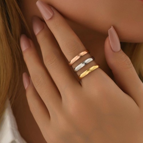 fashion concise stainless steel woman ring