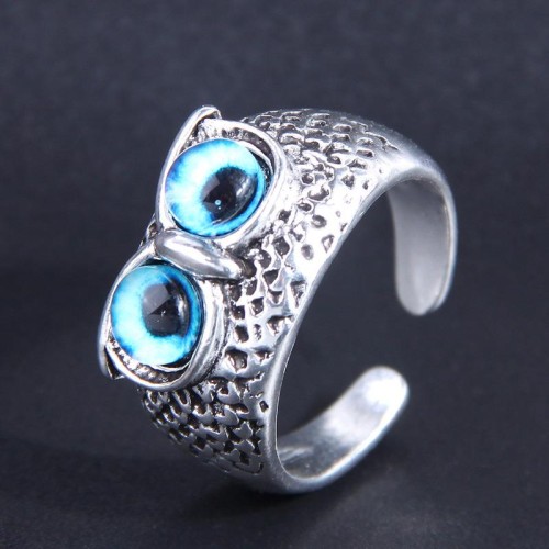 fashion retro concise owl personality man opening ring