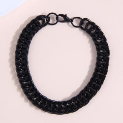 fashion concise stainless steel establishment black Metal chain temperament ma..