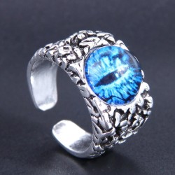 fashion retro concise eyes opening man ring