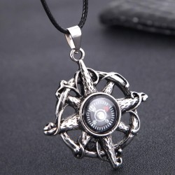fashion retro Compass temperament personality man necklace