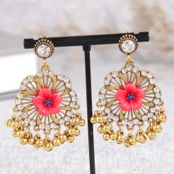 fashion retro flowers temperament woman earring