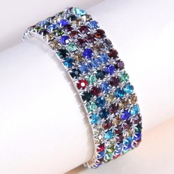 fashion concise row colorful diamond woman elasticity personality bracelet