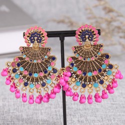 fashion retro peacock temperament exaggerating woman earring