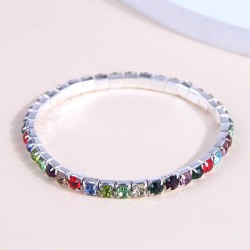 fashion concise row colorful diamond woman elasticity personality bracelet