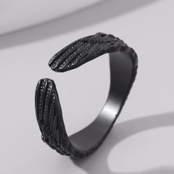 fashion black wings opening personality man ring