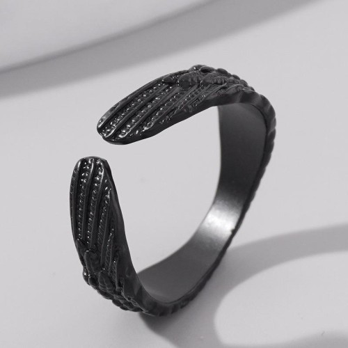 fashion black wings opening personality man ring