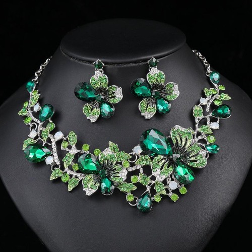 occidental style exaggerating retro necklace set woman luxurious crystal banquet clavicle chain