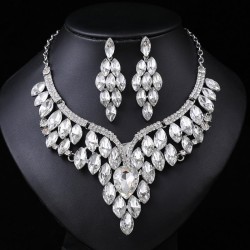 occidental style exaggerating retro necklace set woman luxurious crystal banqu..