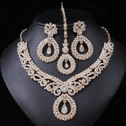 occidental style exaggerating retro necklace set woman luxurious crystal banqu..