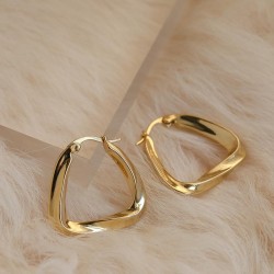  retro geometry Metal Irregular brief triangle earrings buckle Earring