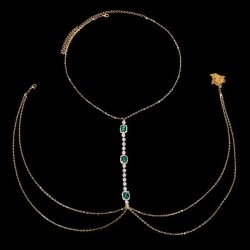 square gem chain  all-Purpose Rhinestone chain womanbody chain