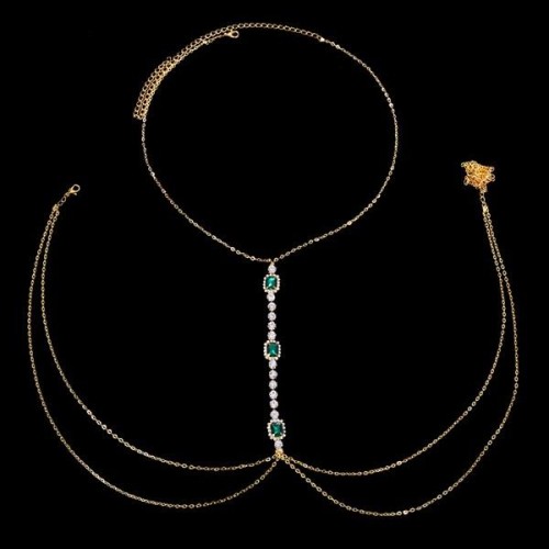 square gem chain  all-Purpose Rhinestone chain womanbody chain