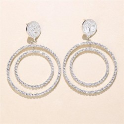 fashion trend Double Round earrings  fresh tree Earring womanearrings