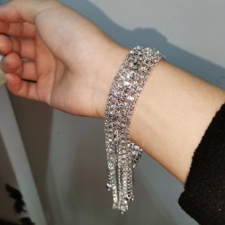 occidental style bracelet  high luxurious Rhinestone multilayer tassel fully-j..