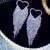  tassel diamond love earrings occidental style fashion all-Purpose hollow ear stud earring