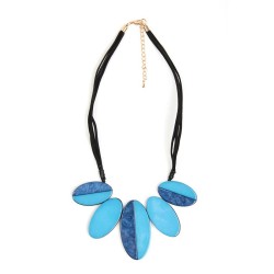  blue brief Bohemia wind color necklace occidental style retro temperament han..