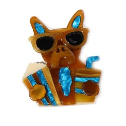  cartoon eyes dog brooch flower  Acrylic man woman fashion bag bag ornament sa..