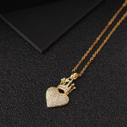 occidental style samll gilded love crown clavicle chain Metal sweater chain wo..