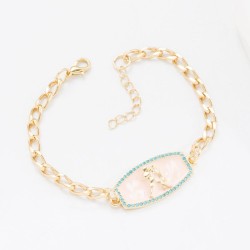 trend fashion geometry chain bracelet personality fashion color enamel Zodiac ..