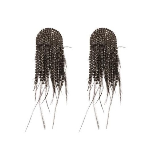 occidental style fashion feather earrings woman wind diamond claw chain high Earring
