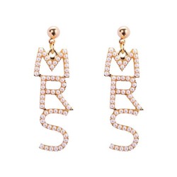 spring earrings Alloy Pearl WordR ear stud personality fashion temperament wom..
